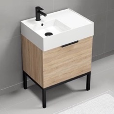 24 inch Modern Small Bathroom Vanity, Free Standing